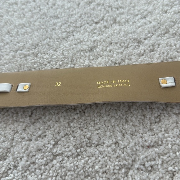 St. John White leather belt with Gold Circular accents main image 6